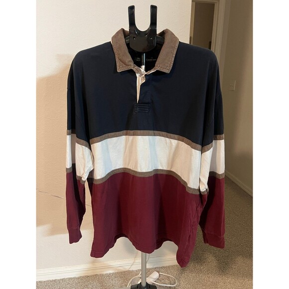 Vintage Abercrombie & Fitch Colorblock Long Sleeved Rugby Polo Men’s Size XXL - Picture 3 of 8